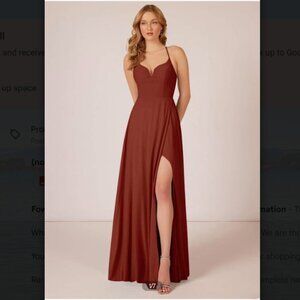 NWT Azazie Darrelle Bridesmaid Dress: Terracotta